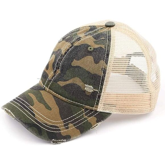Women\'s Digital Camo Beige Mesh Adjustable Fit Classic Comfortable Baseball Cap